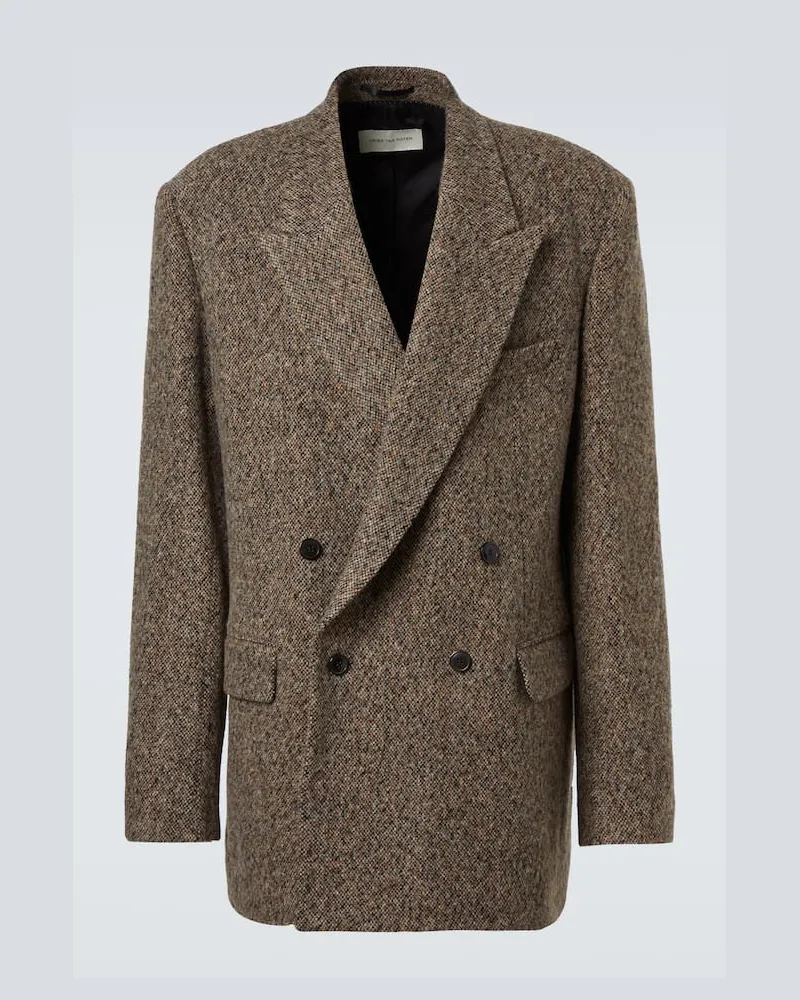 Dries van Noten Oversize-Blazer aus Tweed Multicolor