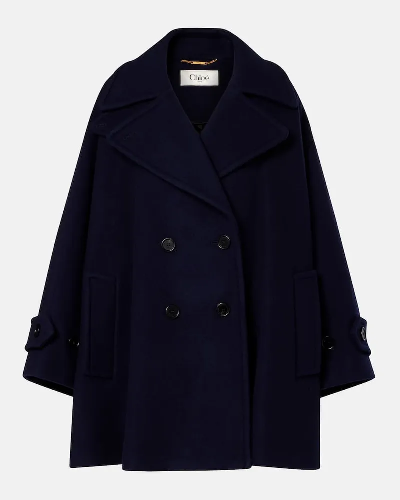 Chloé Chloé Oversize-Mantel aus einem Wollgemisch Blau