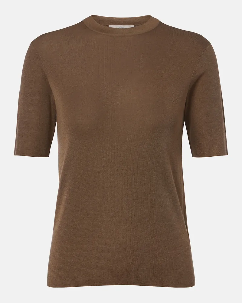 The Row T-Shirt Ozzi aus einem Seidengemisch Braun