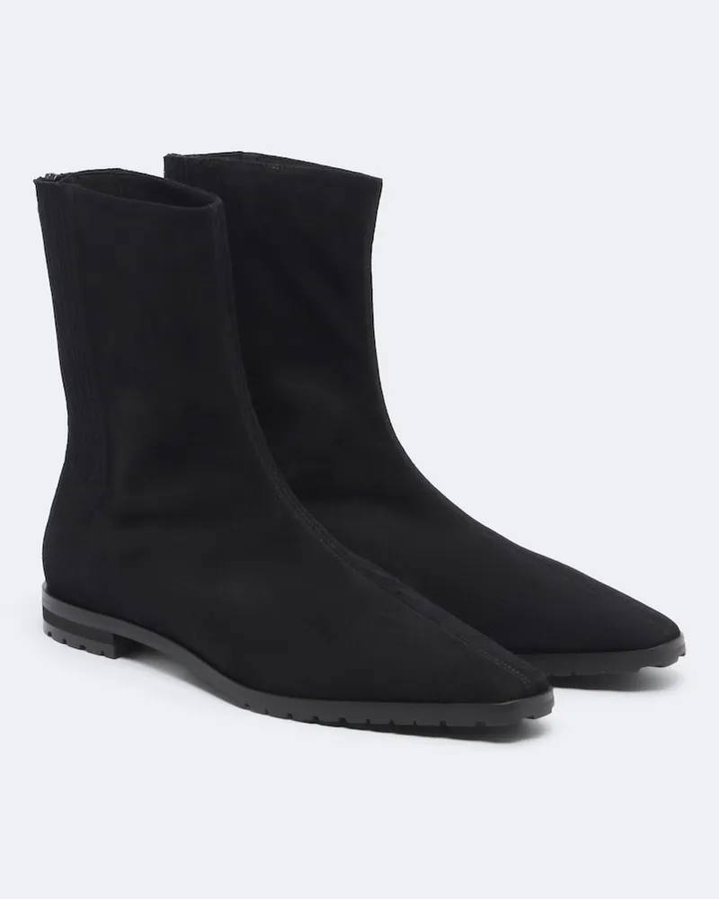Aquazzura Ankle Boots Saint Honoré aus Veloursleder Schwarz