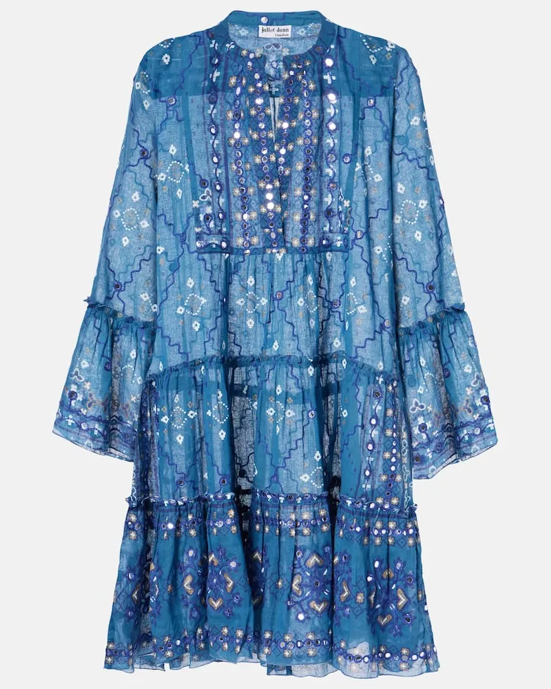 Juliet Dunn Bedrucktes Minikleid aus Baumwolle Grün