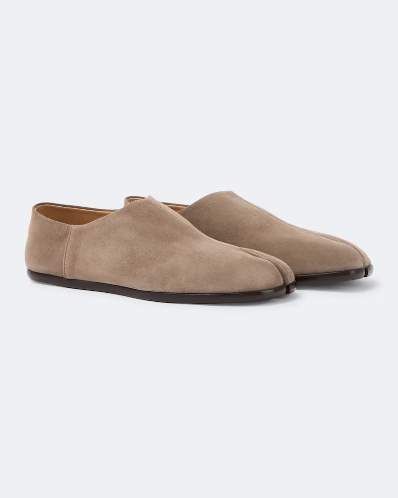Maison Margiela Slip-Ons Tabi aus Veloursleder Beige