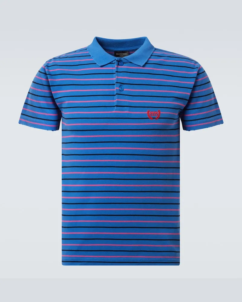Balenciaga Polohemd Laurel Classic aus Baumwoll-Piqué Blau