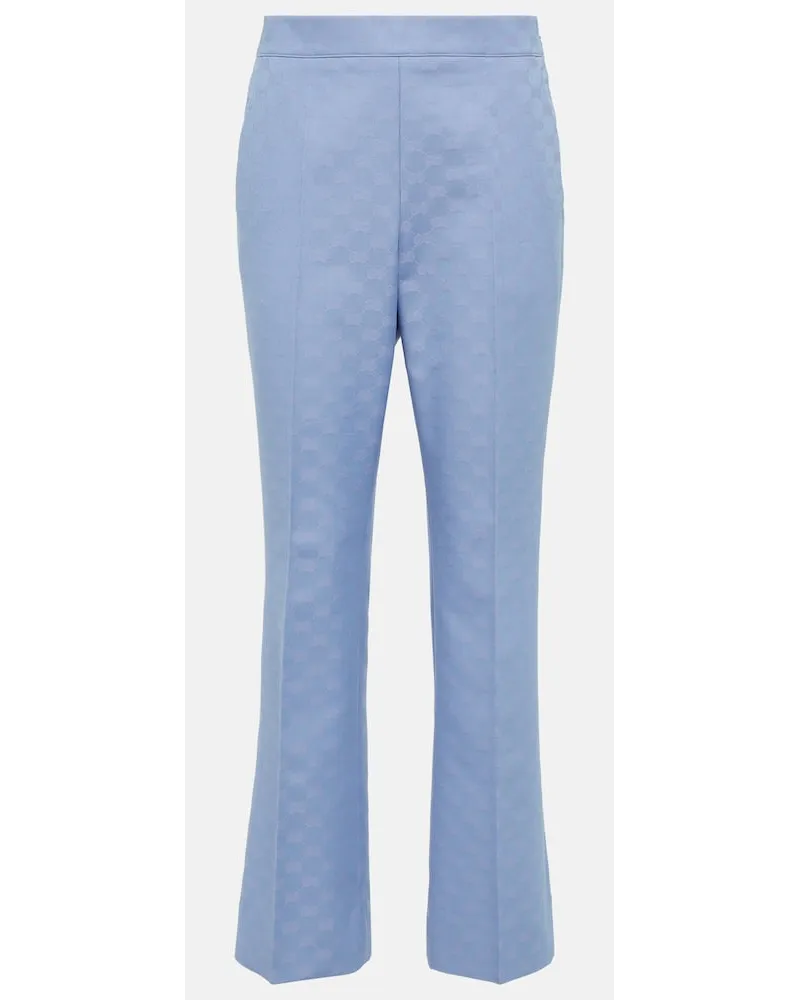 Gucci Cropped-Hose GG aus Gabardine Blau