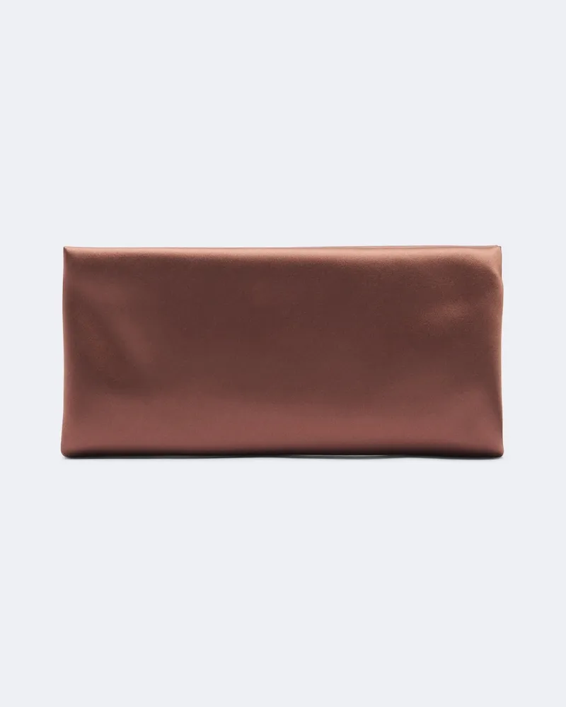 Saint Laurent Clutch Evening aus Satin Braun