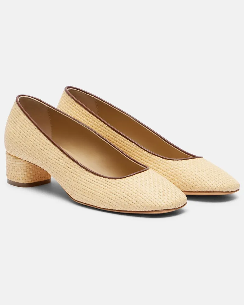 Le Monde Béryl Le Monde Béryl Pumps aus Raffiabast mit Leder Beige