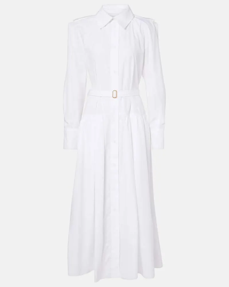 Patou Hemdblusenkleid aus Baumwollpopeline Weiß