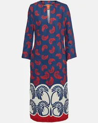 La DoubleJ Midikleid The Kaftan aus Baumwolle Blau