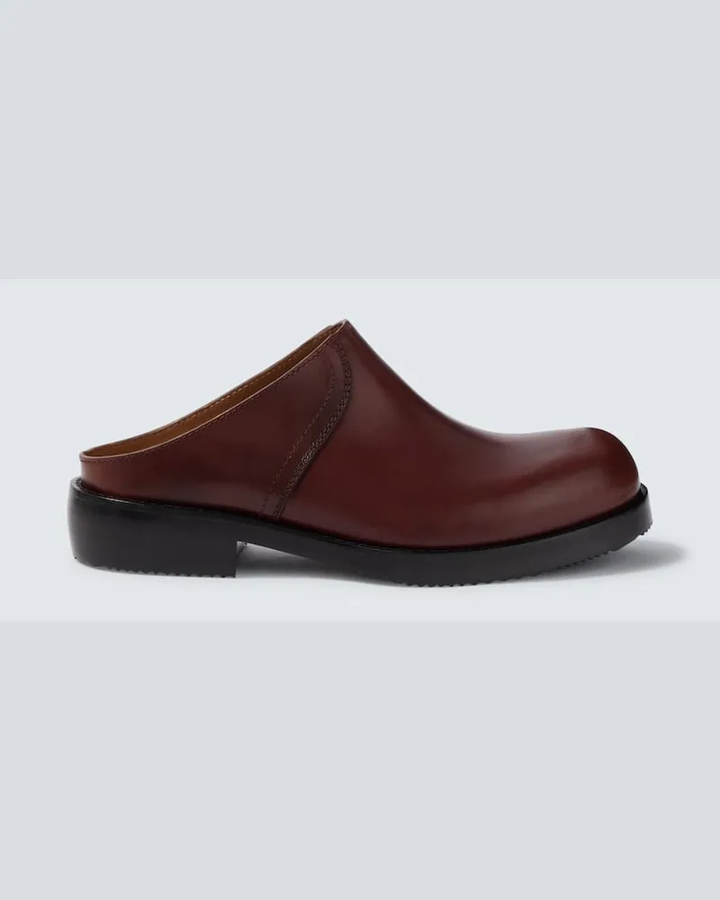 Dries van Noten Slippers aus Leder Braun
