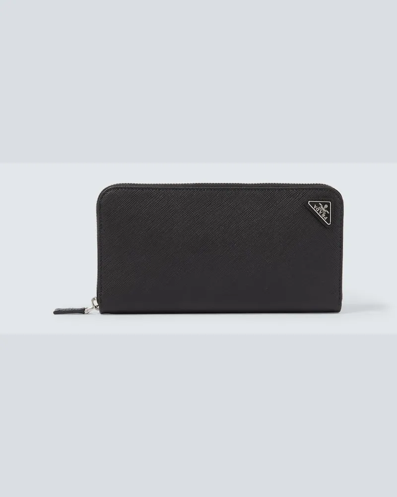 Prada Portemonnaie aus Saffiano-Leder Schwarz