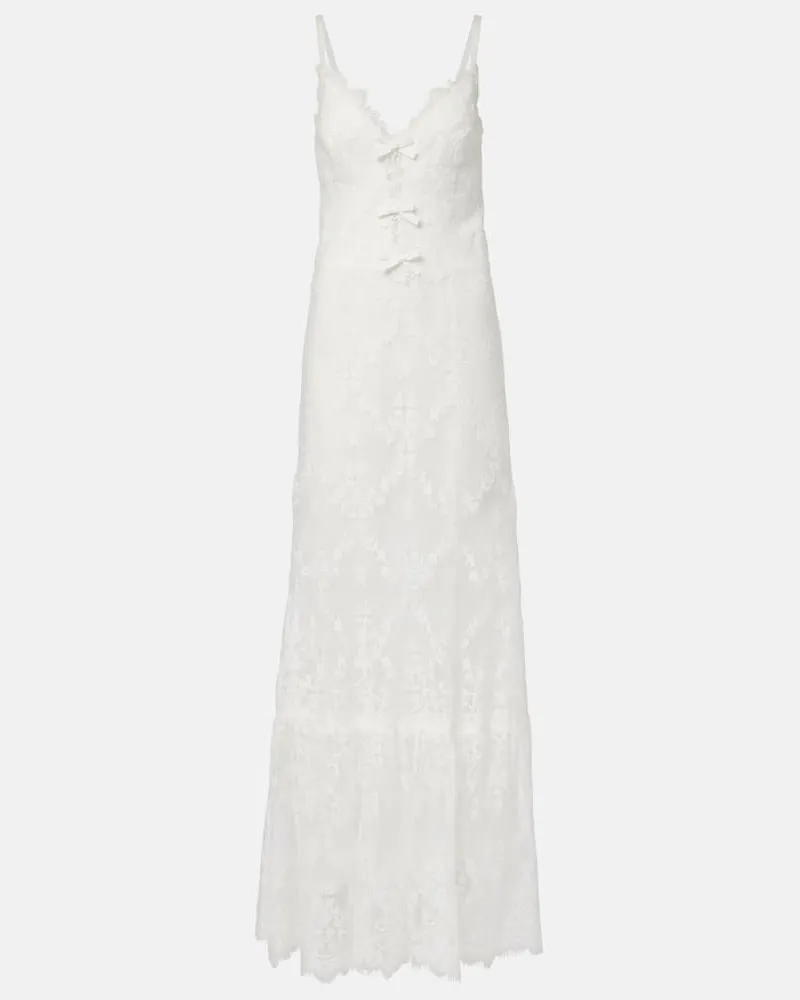 Elie Saab Robe aus Spitze Weiß