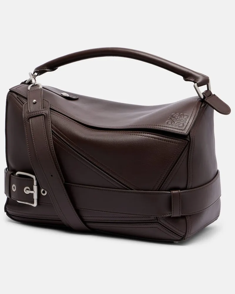 Loewe Tote Bag Puzzle Biker Large aus Leder Braun