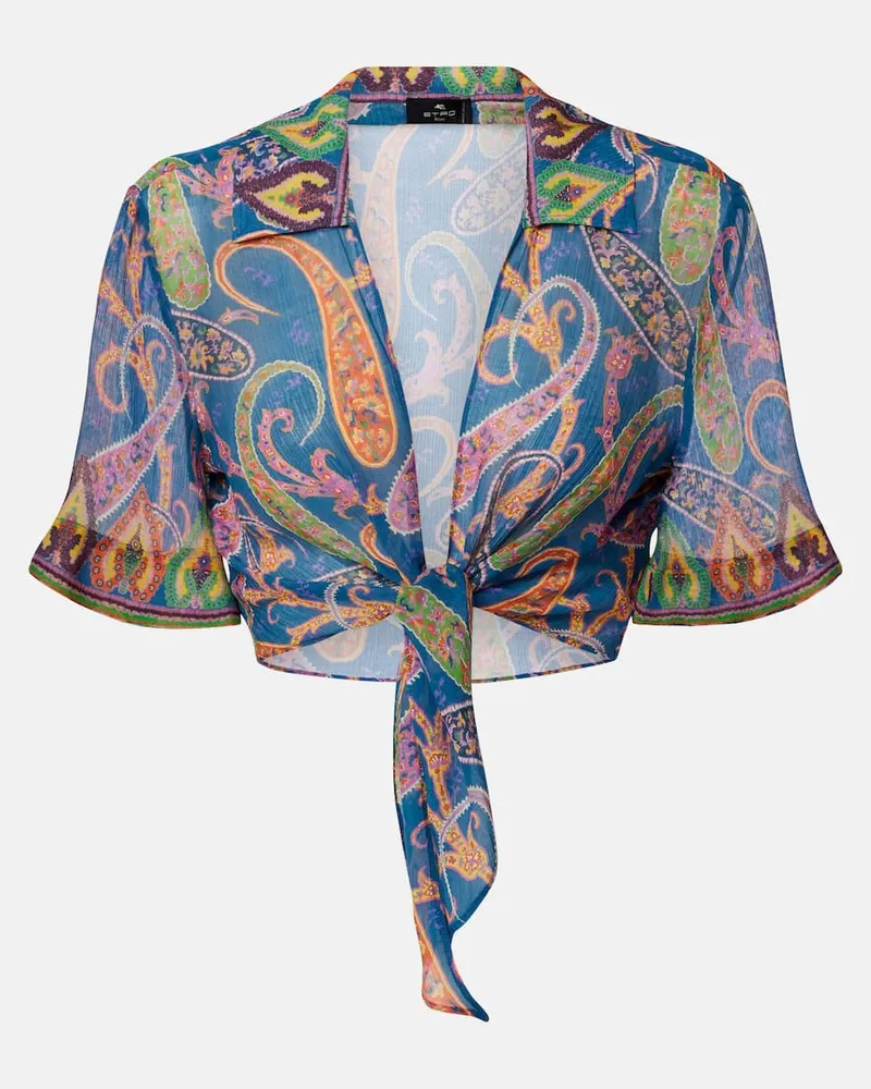 Etro Cropped-Top Blau