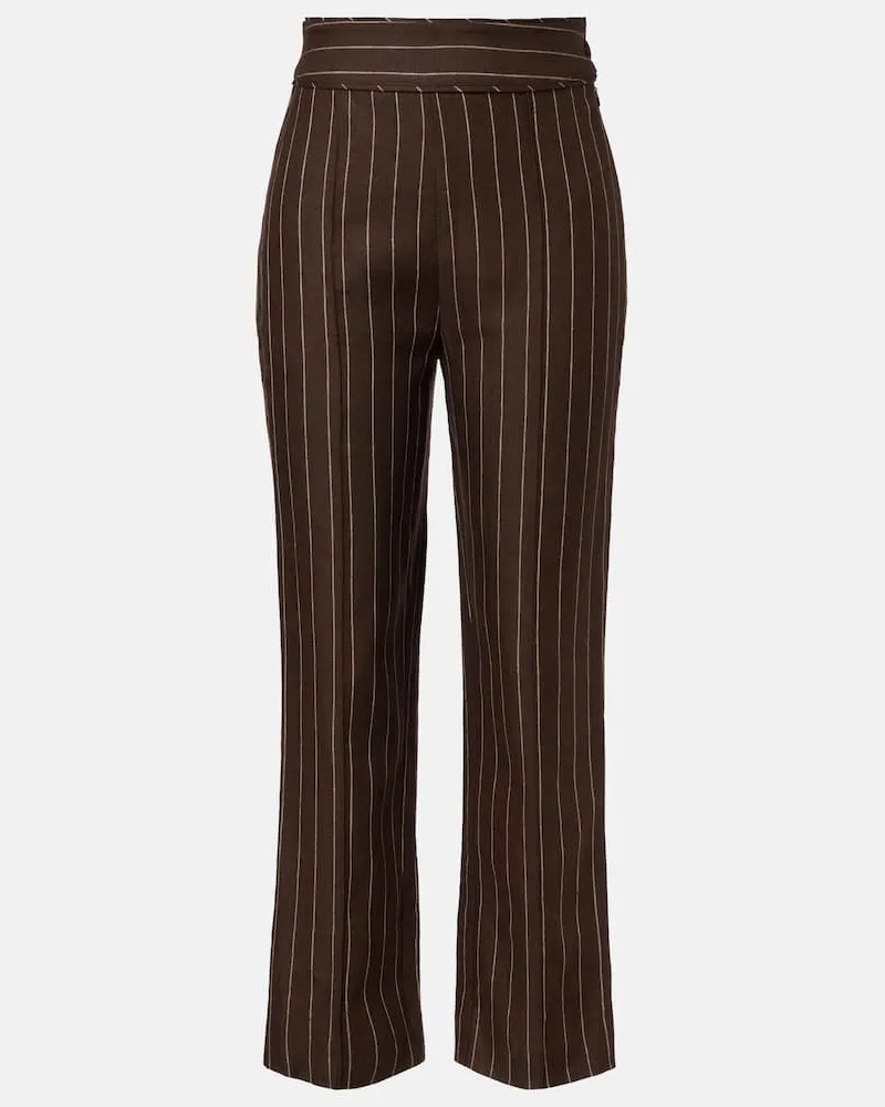 Posse High-Rise-Hose Thea aus Leinen Braun