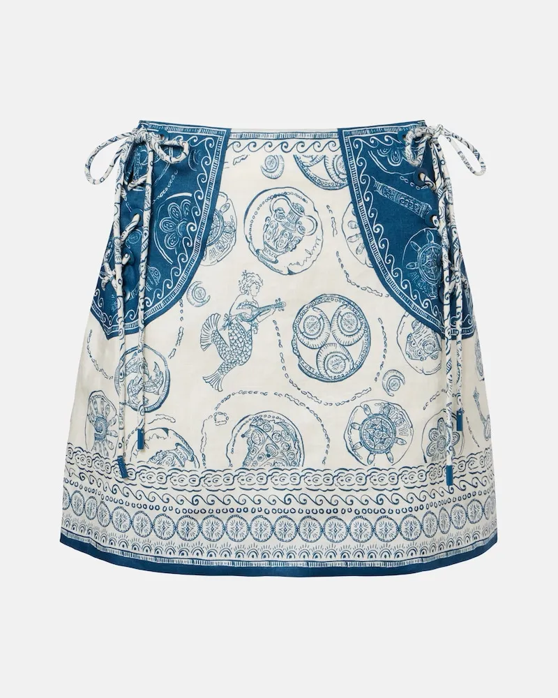 ALEMAIS Alémais Minirock Lucky aus Leinen Blau