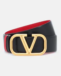 Valentino Garavani Wendbarer Guertel VLogo Signature aus Leder Schwarz