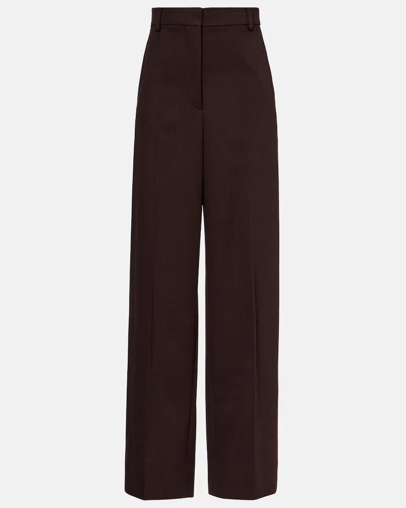 Stella McCartney High-Rise-Hose aus Wolle Burgund