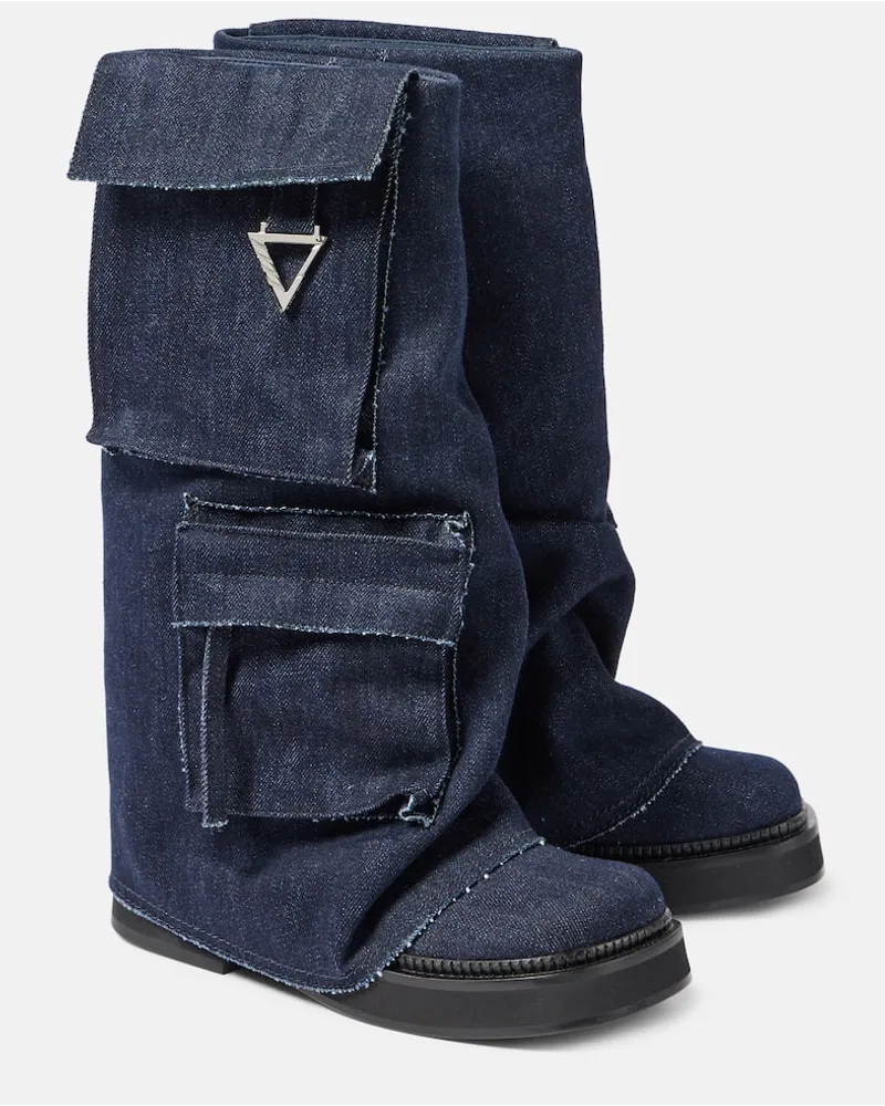 ATTICO Stiefel Robin aus Denim Blau