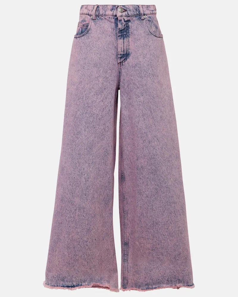 Marni High-Rise Wide-Leg Jeans Rosa