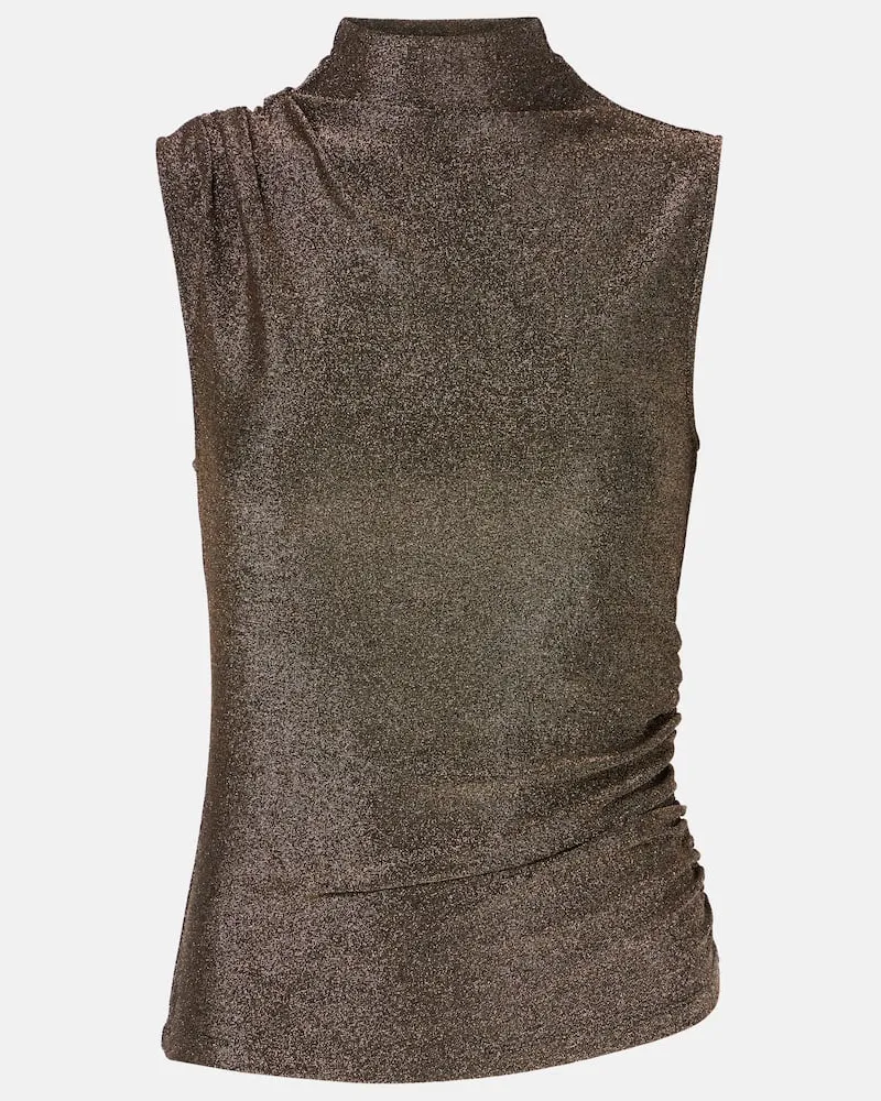 Veronica Beard Top Mylie aus Lamé Gold
