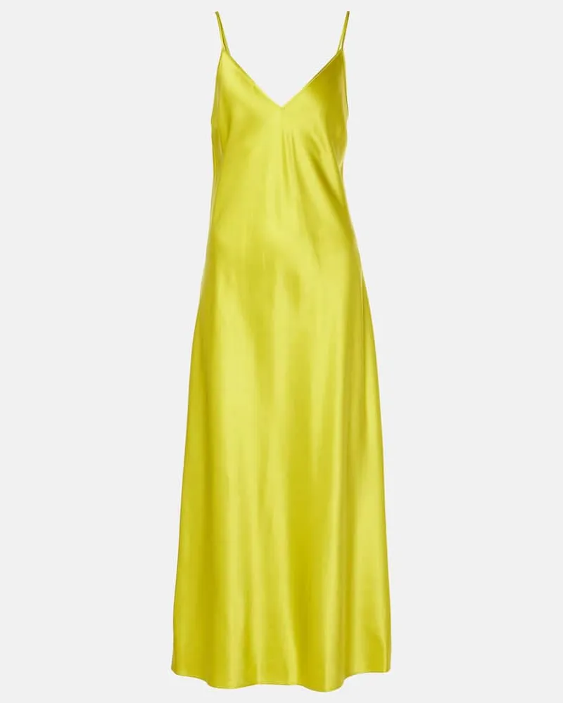 Joseph Slipdress Clea aus Seidensatin Grün