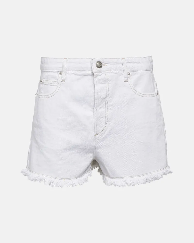 Isabel Marant Mid-Rise Jeansshorts Lesia Weiß