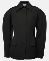 Jacquemus Jacke La Veste Castagna aus Schurwolle Schwarz