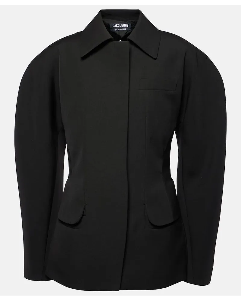 Jacquemus Jacke La Veste Castagna aus Schurwolle Schwarz