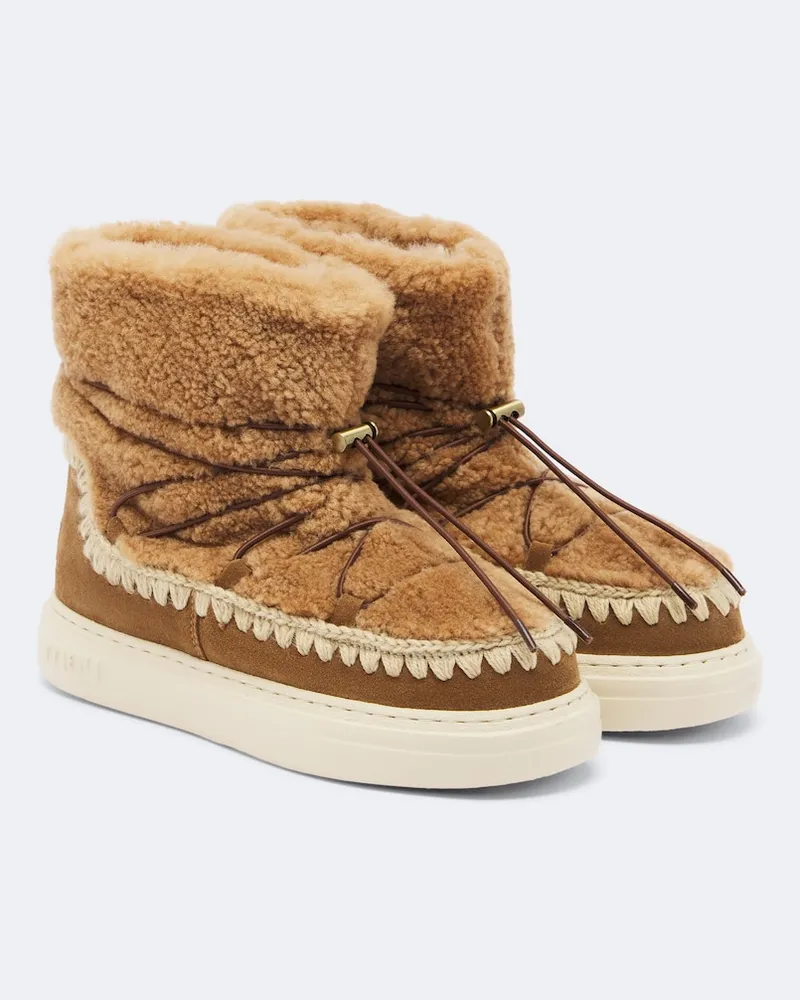 Mou Ankle Boots Sneaker Bold aus Shearling Braun