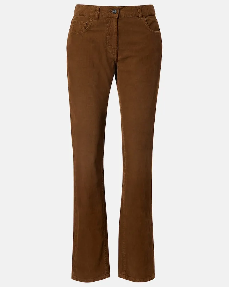 The Row High-Rise-Hose Bodhi aus Baumwoll-Cord Braun