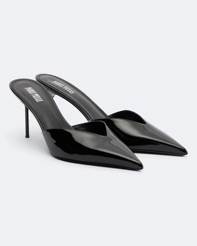 Paris Texas Mules Lidia aus Leder Schwarz