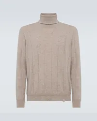 Brioni Rollkragenpullover aus Kaschmir Beige