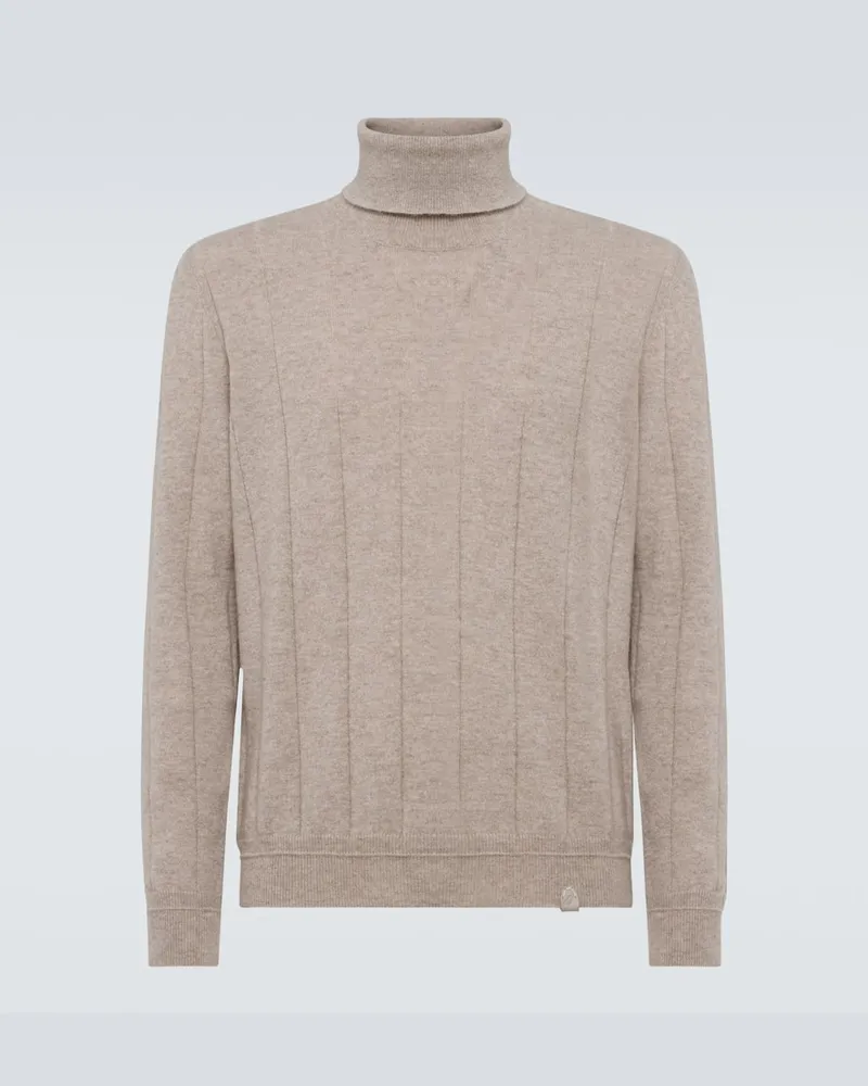 Brioni Rollkragenpullover aus Kaschmir Beige