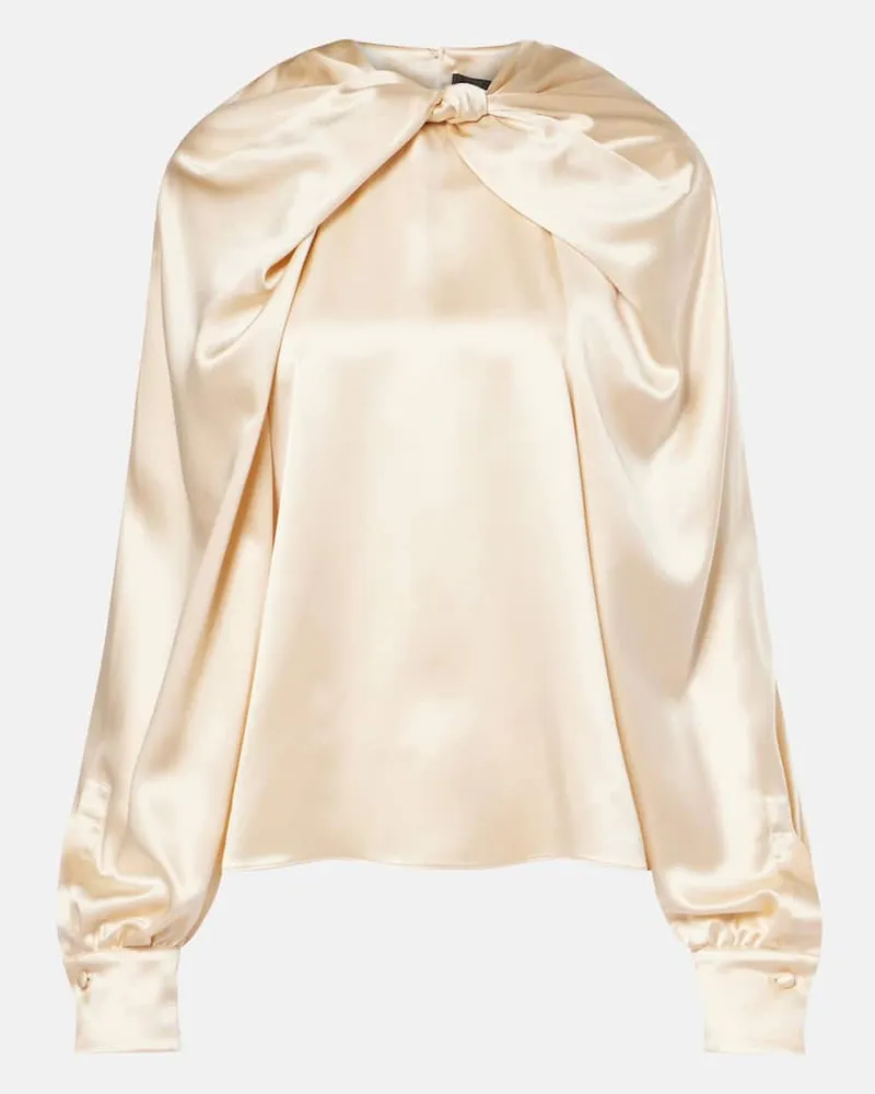 Max Mara Top Elegante Key aus Seidensatin Neutral