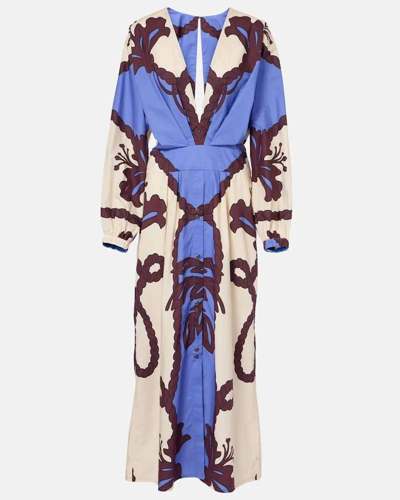 Johanna Ortiz Midikleid Latitud Marina aus Baumwolle Violett