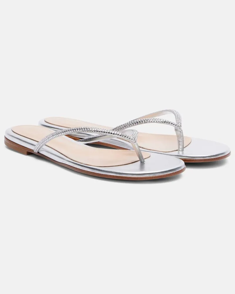 Gianvito Rossi Sandalen India aus Metallic-Leder Silber