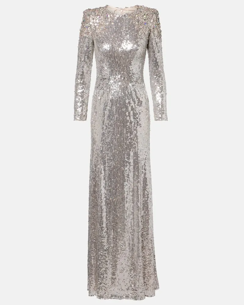 Jenny Packham Robe Dulcet mit Pailletten Silber