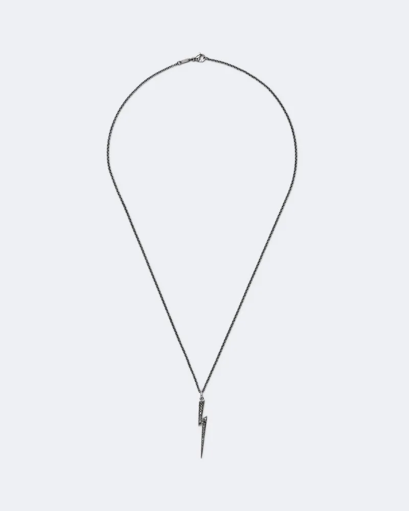 Ileana Makri Halskette Thunder aus 18kt Weißgold mit Diamanten Silber