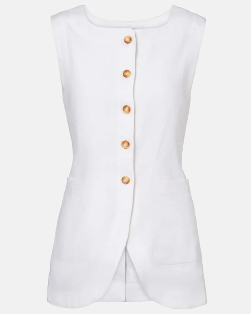 Posse Weste Emma aus Leinen Weiß