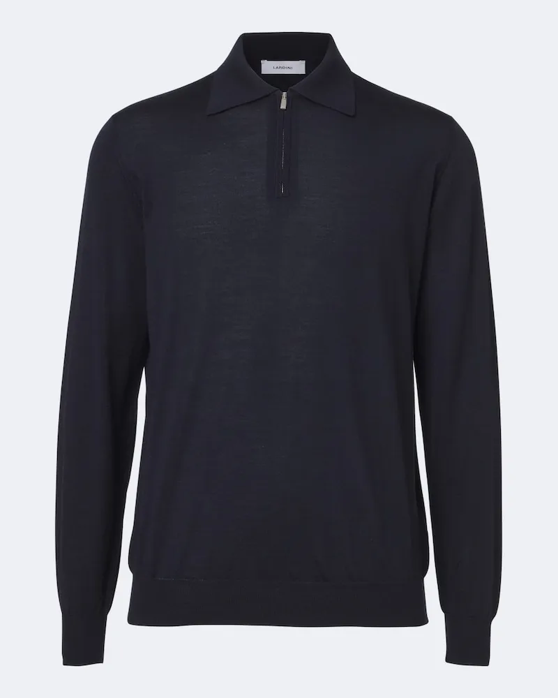 LARDINI Polopullover aus Wolle, Seide und Cashmere Blau