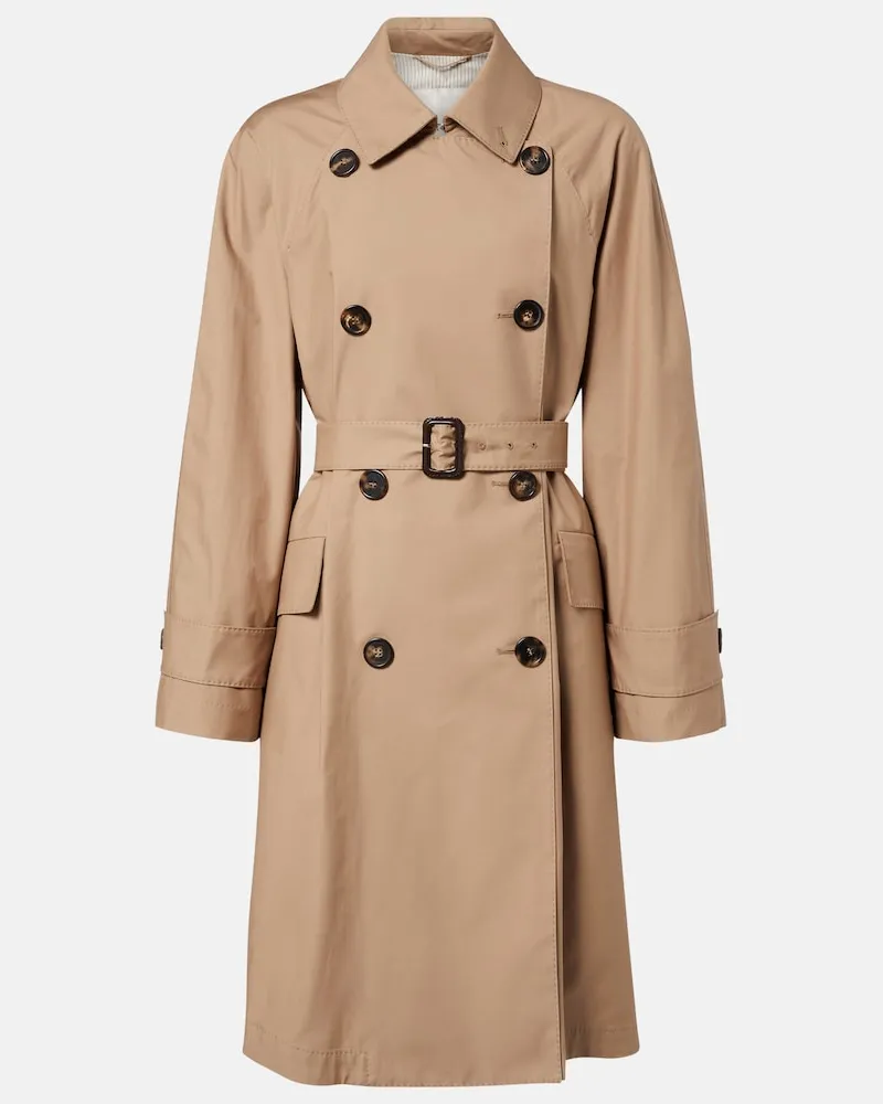 Max Mara Trenchcoat Alessio aus Gabardine Beige