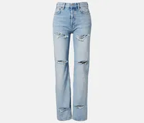 Distressed Straight Jeans