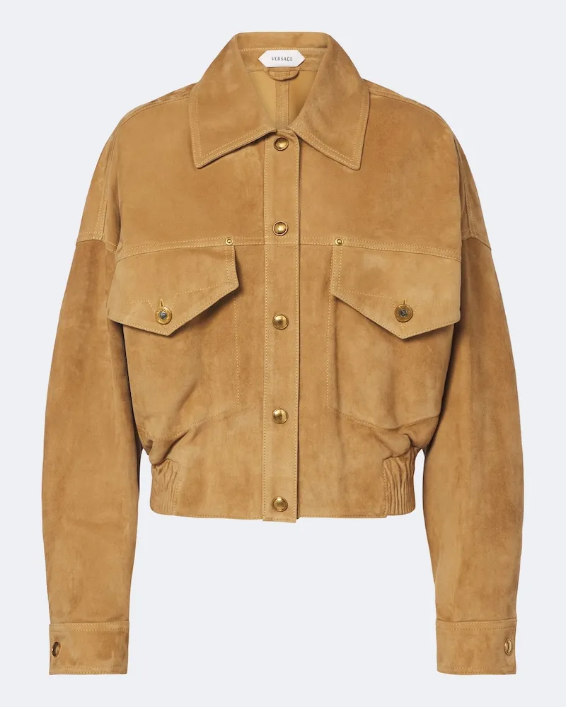 Versace Blouson aus Veloursleder Beige