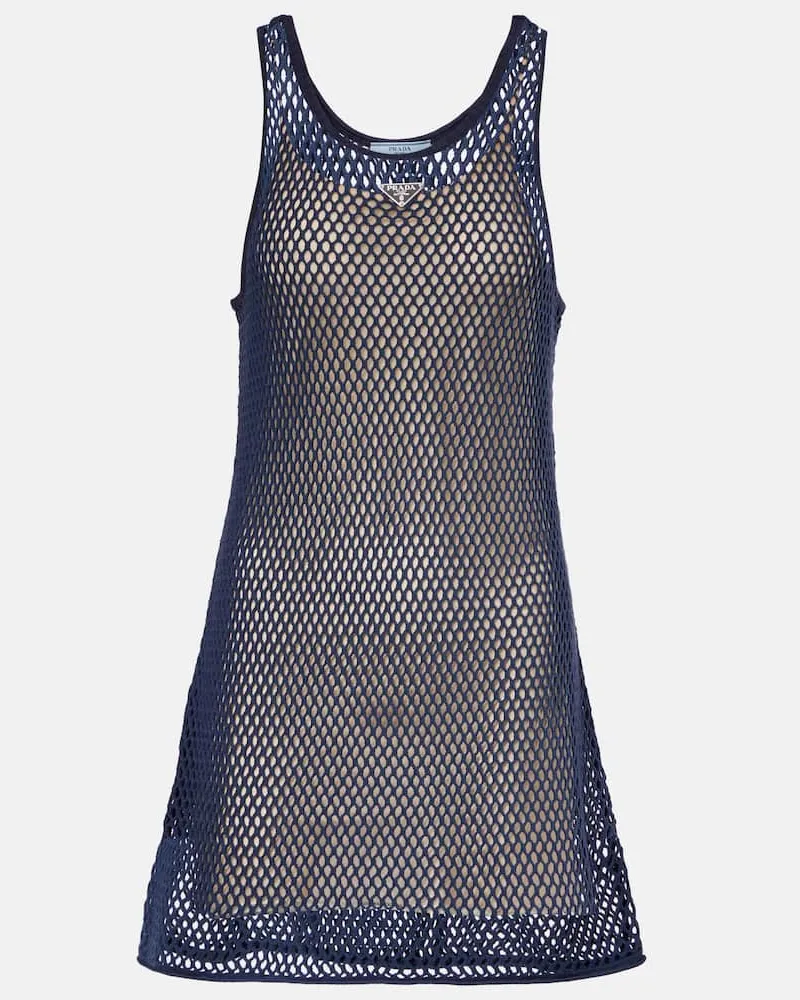 Prada Minikleid aus Mesh Blau