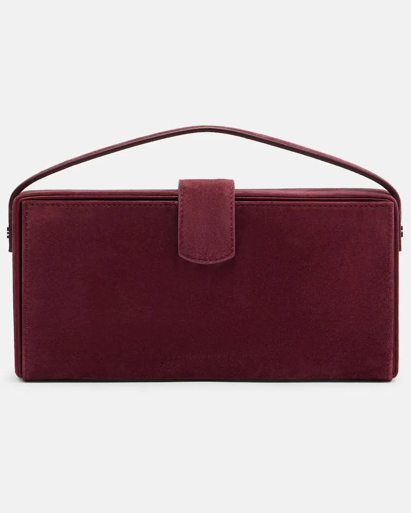 Magda Butrym Clutch Apolonia aus Veloursleder Burgunderrot