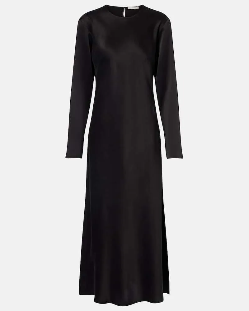 ASCENO Maxikleid Salina aus Seiden-Charmeuse Schwarz