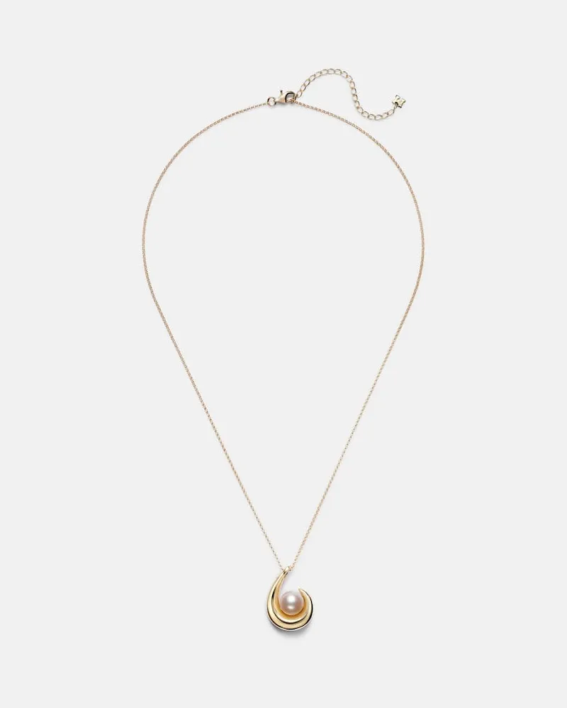 MATEO Halskette Pearl Curl aus 14kt Gelbgold mit Süßwasserperle Gold
