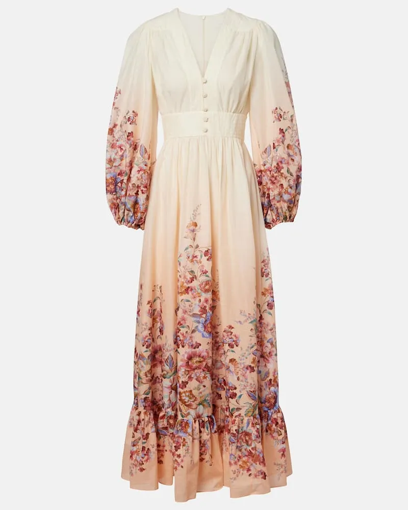 Zimmermann Maxikleid Awaken aus Baumwolle Beige