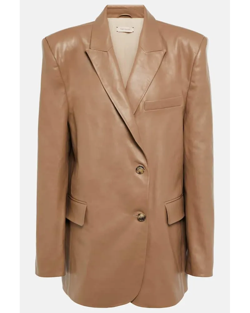 THE MANNEI Blazer Greenock aus Leder Beige