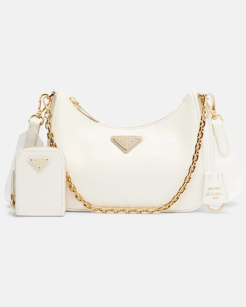 Prada Schultertasche Re-Edition 2005 aus Leder Weiß